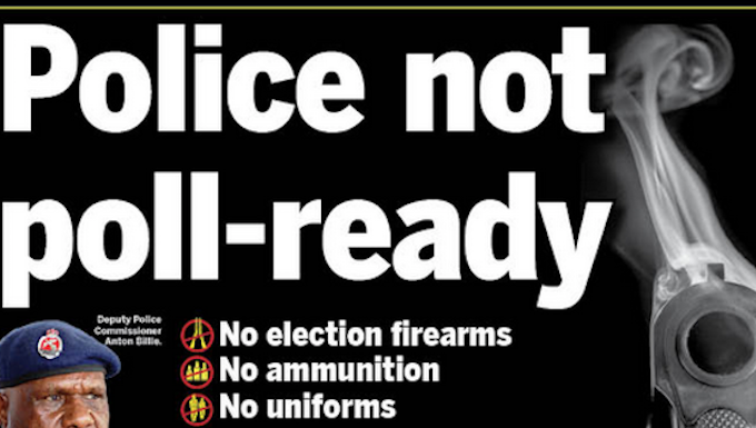 Today's Post-Courier front page report on the police procurements problem