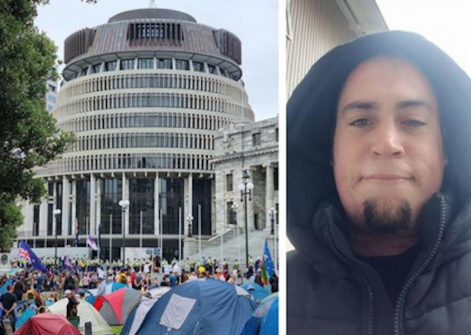 Parliament protest and anti-vaxxer Jamie Patrick Mansfield
