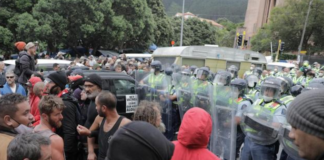 Protesters clashed with police during the 23-day occupation of Parliament grounds