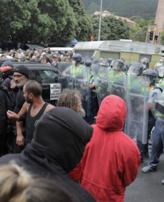 Protesters clashed with police during the 23-day occupation of Parliament grounds