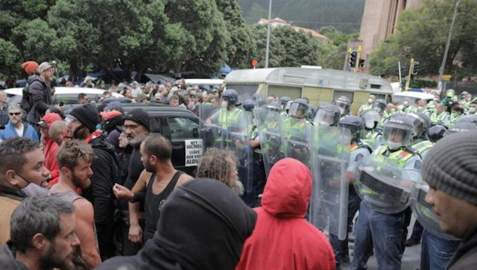 Protesters clashed with police during the 23-day occupation of Parliament grounds