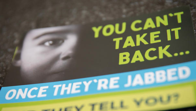 An anti-vaccine leaflet delivered to households in Wellington by the anti-vax movement Voices for Freedom