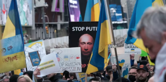 A Wellington protest against Putin