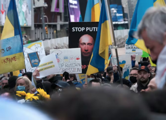 A Wellington protest against Putin