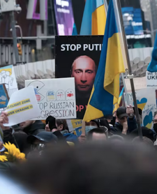 A Wellington protest against Putin