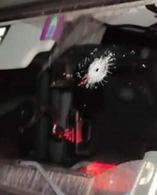 The car of Swiss photojournalist Guillaume Briquet in the Ukraine war