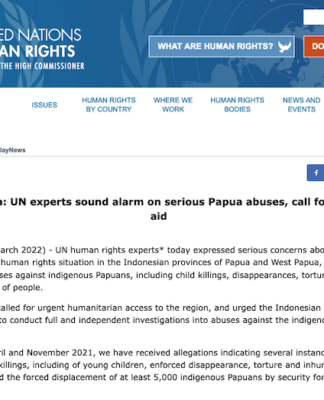UN report on Indonesia's "serious Papuan abuses"