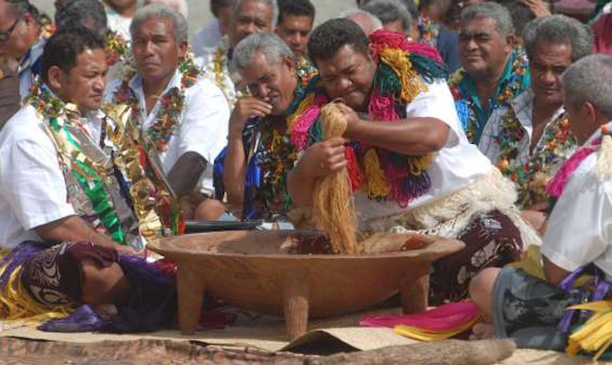 A traditional kava ceremony in Wallis and Futuna.
