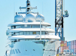 The Russian super yacht Amadea at Lautoka