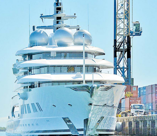 The Russian super yacht Amadea at Lautoka