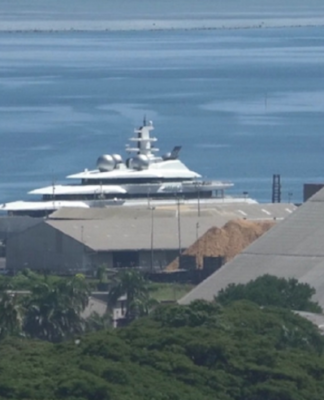 The Russian oligarch's super yacht Amadea in Lautoka port