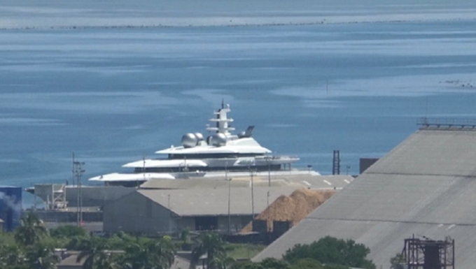 The Russian oligarch's super yacht Amadea in Lautoka port
