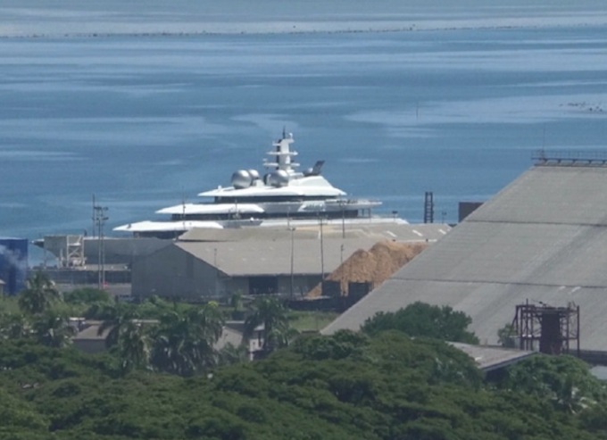 The Russian oligarch's super yacht Amadea in Lautoka port