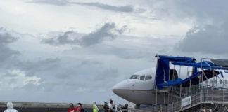 A Marshall Islands repatriation group arrives in Majuro