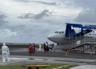 A Marshall Islands repatriation group arrives in Majuro