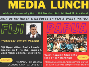 Today's "media lunch" featuring Fiji and the Papuan students