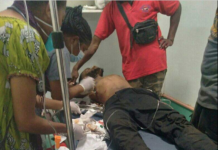An injured man being treated in hospital in Mt Hagen