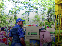 A PNG polling booth during a general election