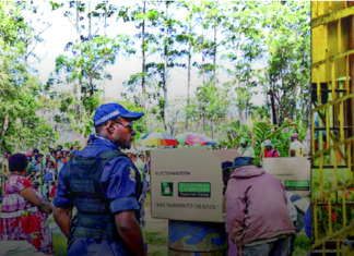 A PNG polling booth during a general election