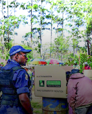 A PNG polling booth during a general election