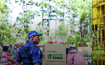 A PNG polling booth during a general election