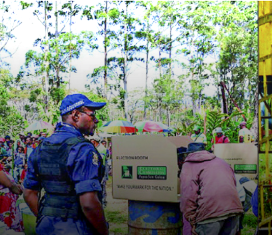 A PNG polling booth during a general election