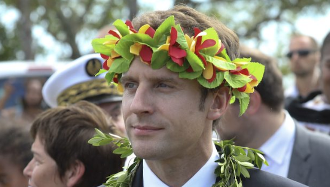French Pacific vote supports Macron for president but a drop in turnout President Emmanuel Macron in New Caledonia