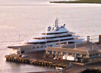 The Russian super yacht Amadea in Lautoka