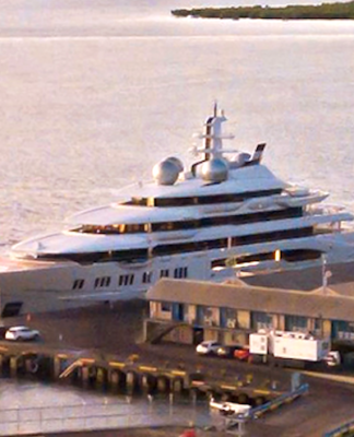 The Russian super yacht Amadea in Lautoka