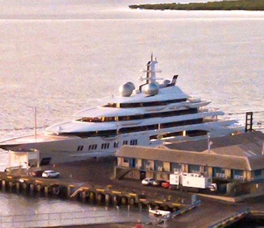 The Russian super yacht Amadea in Lautoka