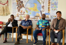 The Fiji and West Papuan panel speakers at the Whānau Community Hub yesterday