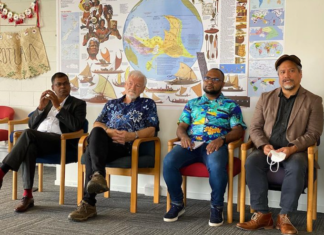 The Fiji and West Papuan panel speakers at the Whānau Community Hub yesterday