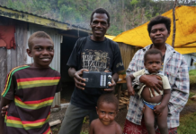 Vanuatu Chief Ben Lovo and his family