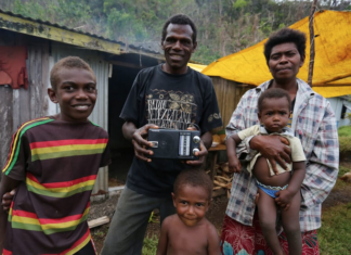 Vanuatu Chief Ben Lovo and his family