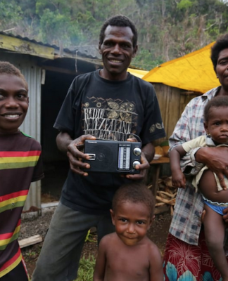 Vanuatu Chief Ben Lovo and his family