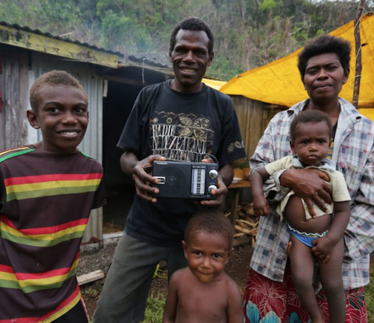 Vanuatu Chief Ben Lovo and his family