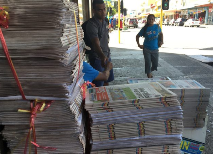 A newspaper stand in Lautoka, Fiji
