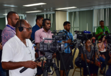 A Fiji news media conference 2020