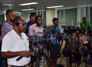 A Fiji news media conference 2020