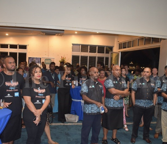 Fiji Journalists and media workers during the World Press Freedom day celebration