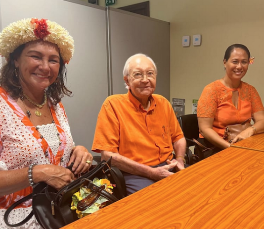 Amuitahiraa Party founder Gaston Flosse with candidates