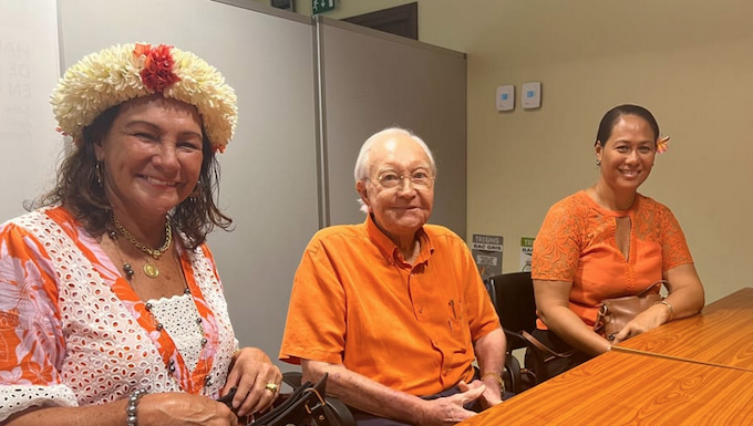 Amuitahiraa Party founder Gaston Flosse with candidates