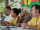 Wali Wahetra (second left) and fellow election candidate Gerard Reignier (right)