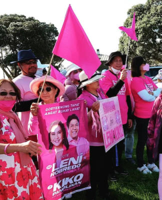 New Zealand diasporic supporters of Vice-President Leni Robredo in the Philippine presidential election