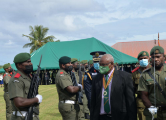 Outgoing Vanuatu President Obed Moses Tallis