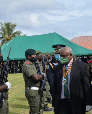 Outgoing Vanuatu President Obed Moses Tallis