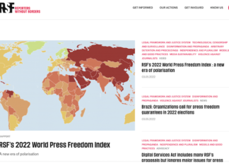 RSF 2022 World Press Freedom Index