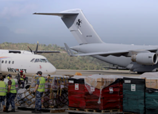 Ballistic vests and helmets gifted from Australia to PNG police arrive in Port Moresby