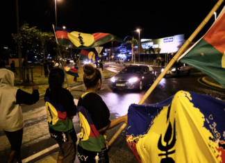 Kanak flags in Noumea