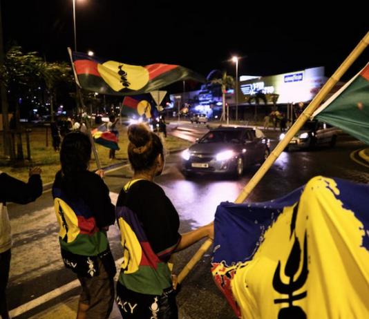 Kanak flags in Noumea